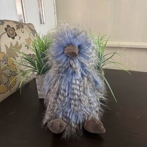 Jellycat London Delphine Duck Fuzzy Long Hair Retired 2022 Blue 12"